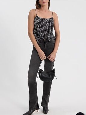 Express Black Skyscraper Mid Rise Jeans